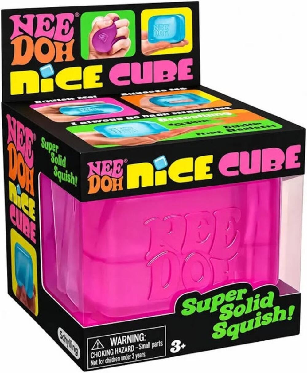 NeeDoh Nice Cube - PINK | The Original Sensory Ice Cube Squish - NIB!